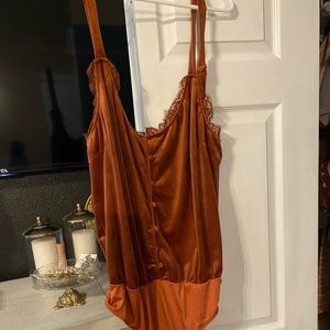 Brand new rust velvet bodysuit